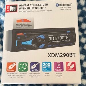 XDM290BT Bluetooth Car Stereo Receiver - Black and Blue